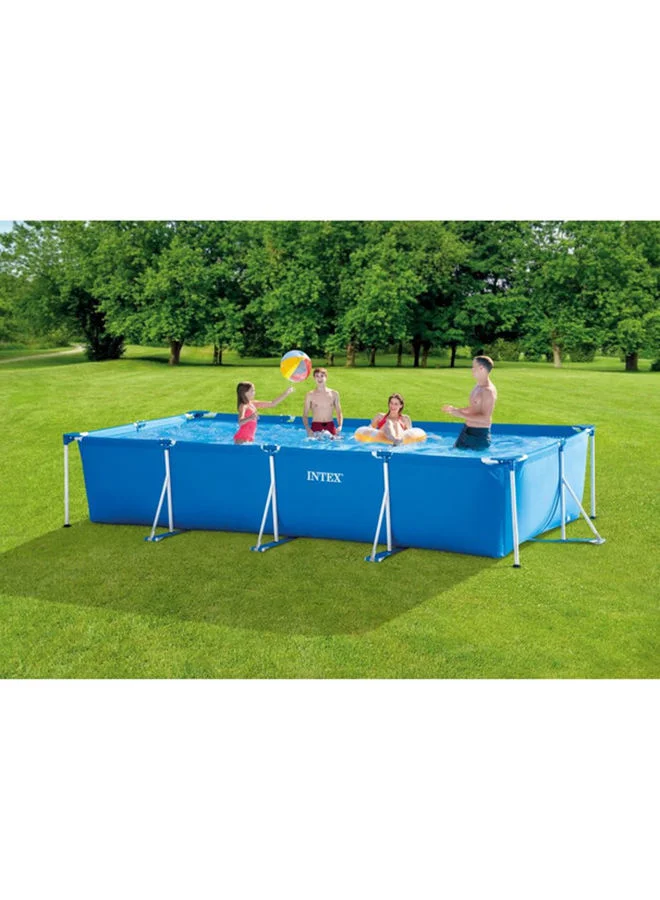 انتكس Superior Strength And Longer Durability Sturdy Rectangular Unisex Frame Swimming Pool Blue with Filter Pump Model 28274 Summer Fun Water Play 450x220x84cm 450x220x84cm