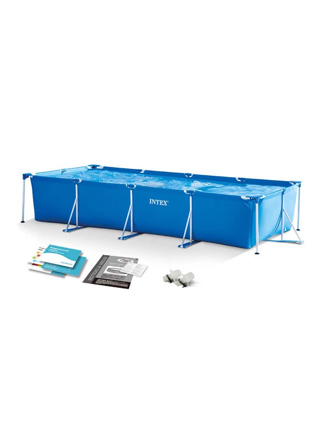 INTEX - Superior Strength And Longer Durability Sturdy Rectangular Unisex Frame Swimming Pool Blue with Filter Pump Model 28274 Summer Fun Water Play 450x220x84cm - Image 1