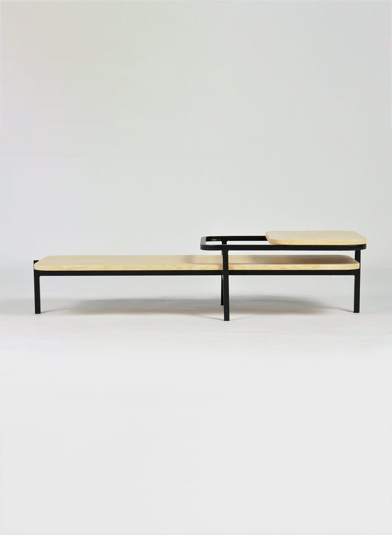 Switch Kellen Rectangular Beige Coffee Table with Wood Top Metal Legs 123x48x30 cm for Laptop use/decorative Item for Ideal for use as a centerpiece Natural 123x48x30cm  - Image 2