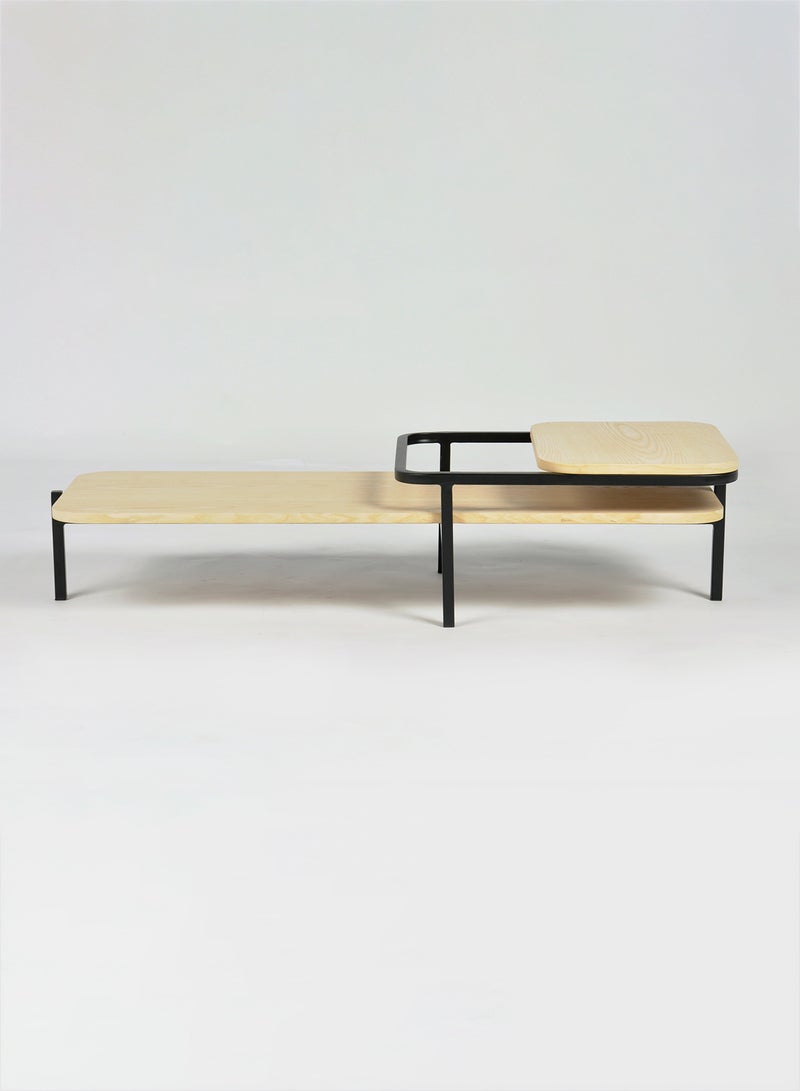 Switch Kellen Rectangular Beige Coffee Table with Wood Top Metal Legs 123x48x30 cm for Laptop use/decorative Item for Ideal for use as a centerpiece Natural 123x48x30cm  - Image 3
