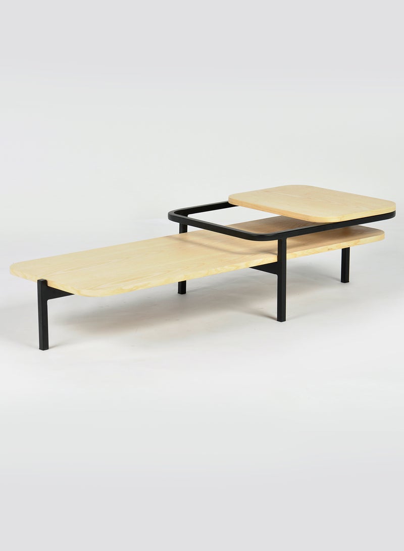 Switch Kellen Rectangular Beige Coffee Table with Wood Top Metal Legs 123x48x30 cm for Laptop use/decorative Item for Ideal for use as a centerpiece Natural 123x48x30cm  - Image 5