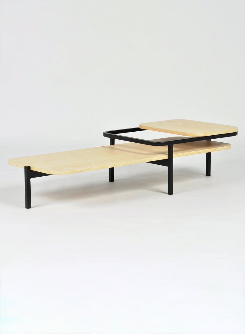 Switch Kellen Rectangular Beige Coffee Table with Wood Top Metal Legs 123x48x30 cm for Laptop use/decorative Item for Ideal for use as a centerpiece Natural 123x48x30cm  - Image 4