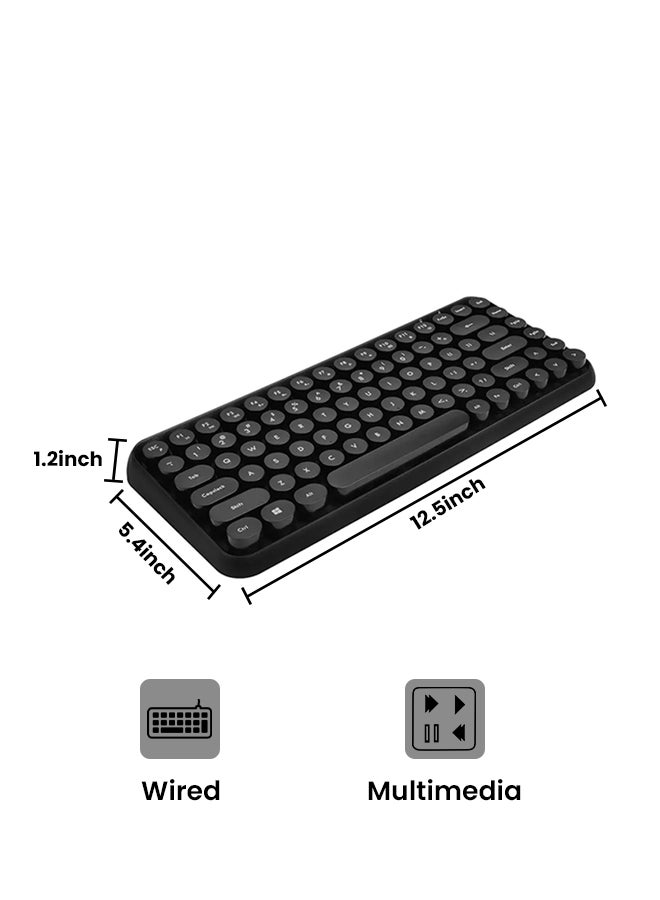 Ajazz Round Key Cap Bluetooth Keyboard Black  - Image 2