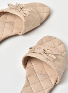 Slip-On Detail Flat Sandals Beige - v1653493726/N48464511V_4