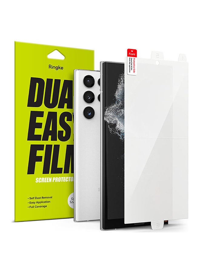 Ringke Dual Easy Film [2 Pack] for Samsung Galaxy S22 Ultra 5G Screen Protector,Anti-Dust,Full Coverage HD Quality Easy Application Clear - Image 1