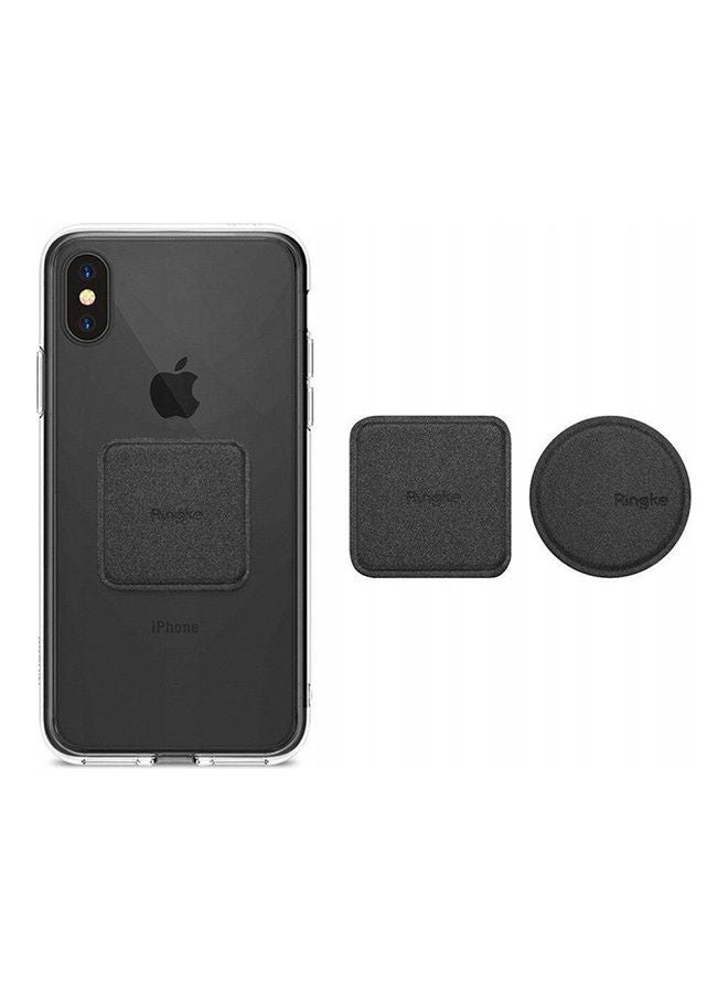 Ringke Magnetic Mount Replacement Metal Plate Kit 3M Adhesive Pads for Magnet Phone Car Mount (Pack of 2) - Black - Image 1