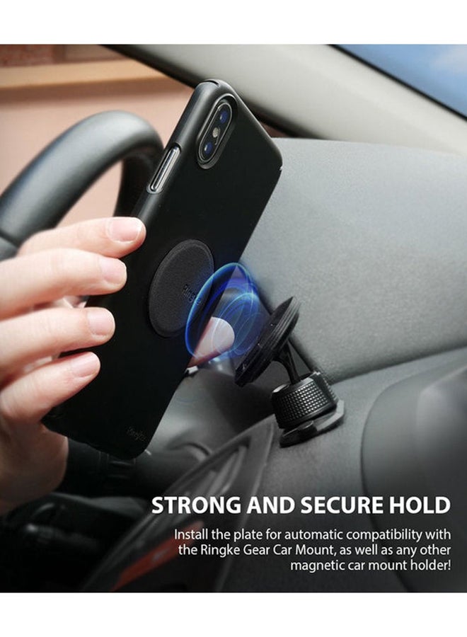 Ringke Magnetic Mount Replacement Metal Plate Kit 3M Adhesive Pads for Magnet Phone Car Mount (Pack of 2) - Black - Image 2