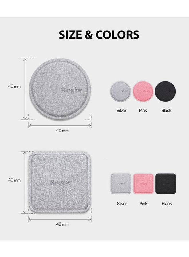 Ringke Magnetic Mount Replacement Metal Plate Kit 3M Adhesive Pads for Magnet Phone Car Mount (Pack of 2) - Black - Image 3