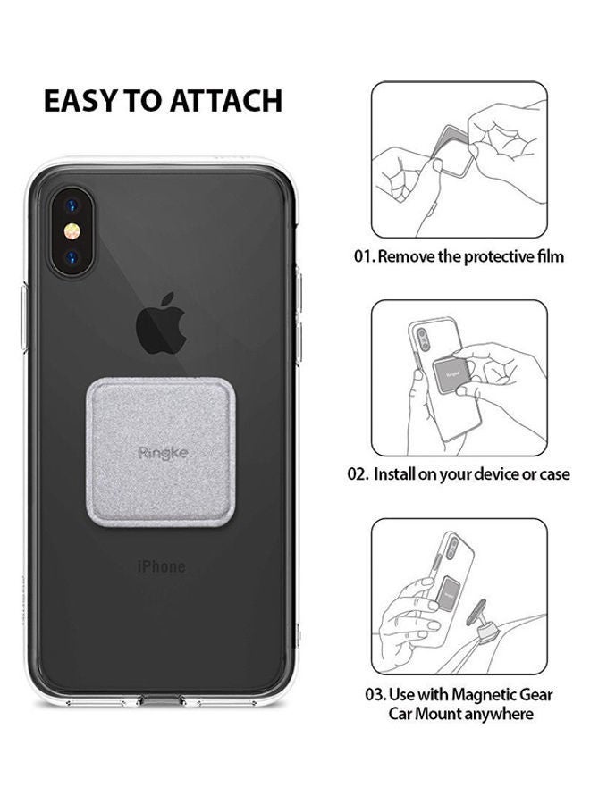 Ringke Magnetic Mount Replacement Metal Plate Kit 3M Adhesive Pads for Magnet Phone Car Mount (Pack of 2) - Black - Image 5