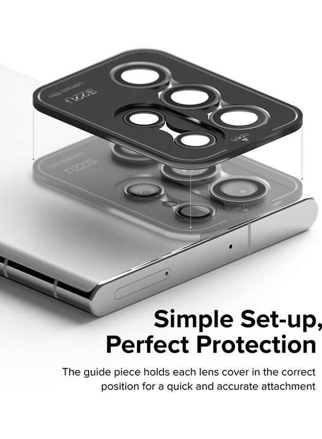Ringke - Camera Lens Frame Glass Compatible with Samsung Galaxy S22 Ultra Galaxy S22 Ultra 5G, Anti-Scratch Tempered Glass Camera Lens Protector - Black - Image 1