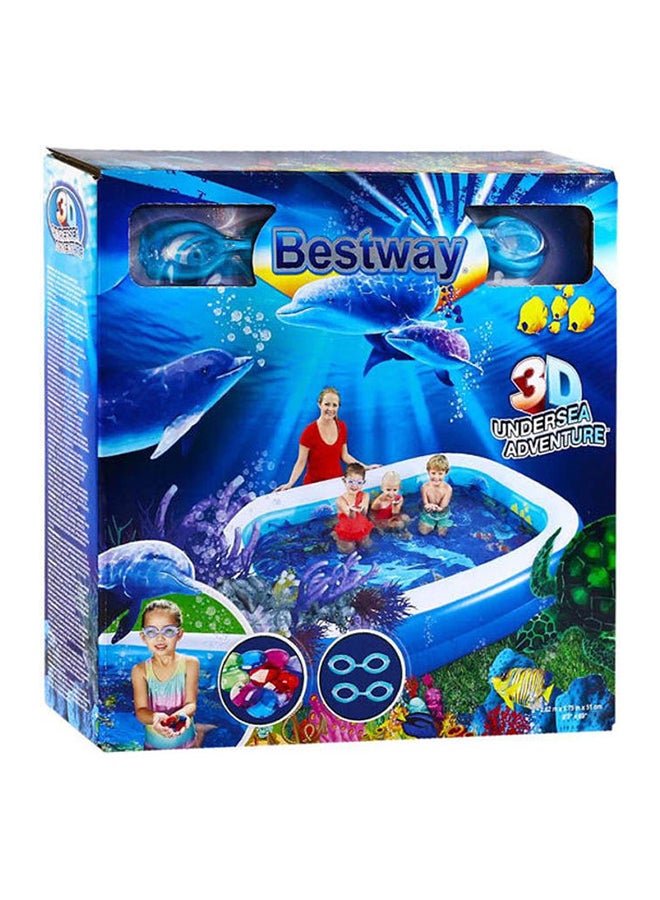 Bestway 3D Undersea Adventure Pool - Blue 262x175x51cm  - Image 2
