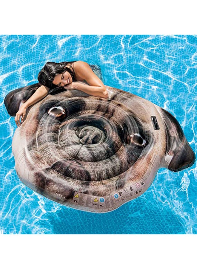 INTEX - Pug Face Island Pool Float Inflatable 1.73x1.30cm - Image 1