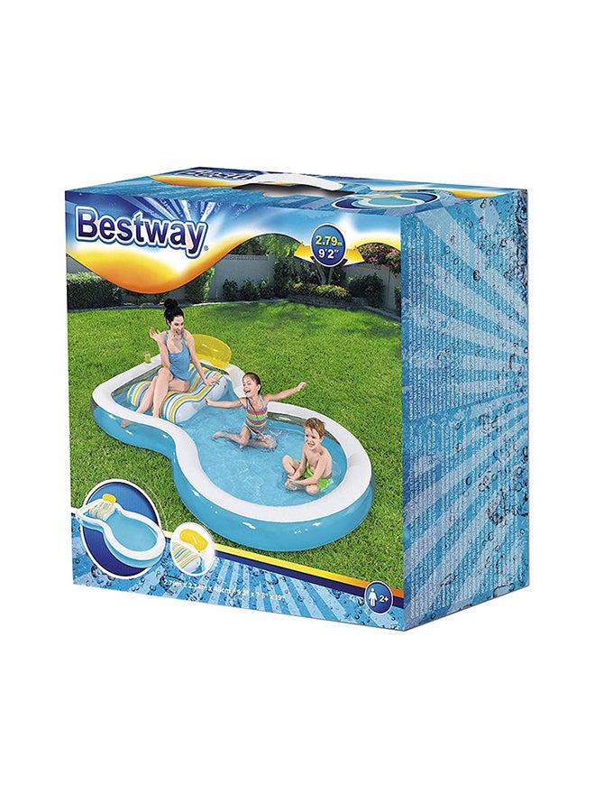 Bestway Inflatable Staycation Family Pool With 2 Cushions And A Headrest With Heavy Duty Repair Patch 279x234x48cm  - Image 2