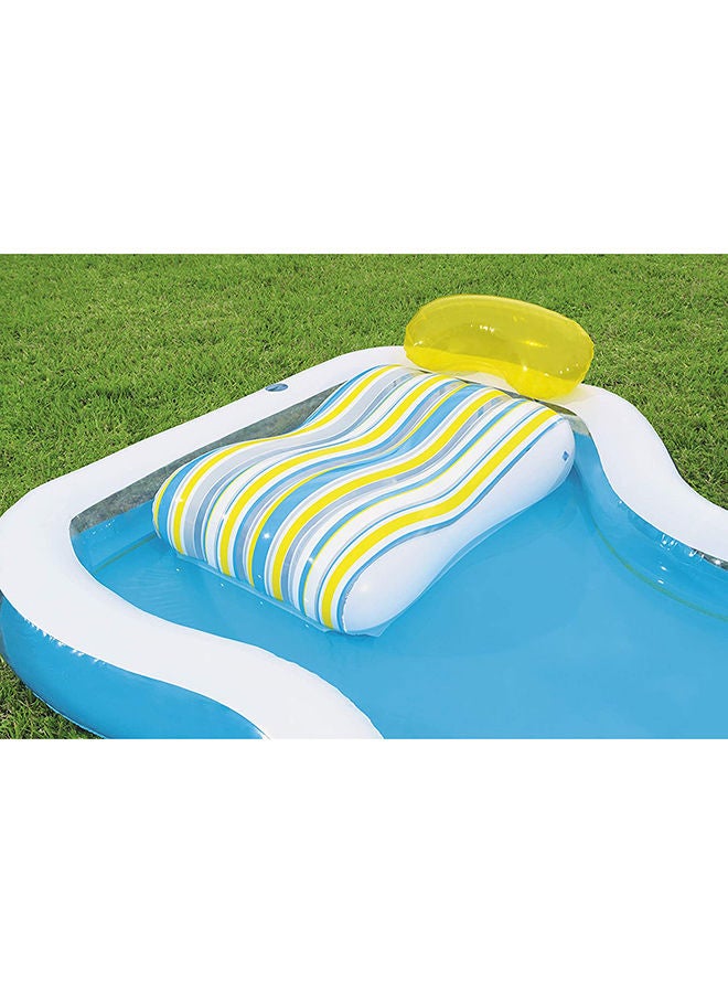 Inflatable Staycation Family Pool With 2 Cushions And A Headrest With Heavy Duty Repair Patch 279x234x48cm