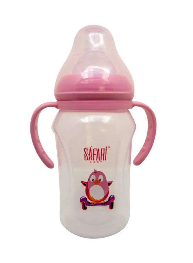 Safari Wide Neck Feeding Bottle 270Ml With Handle 