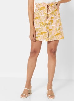 NEW LOOK Safari Print Skirt Pink  - Image 1