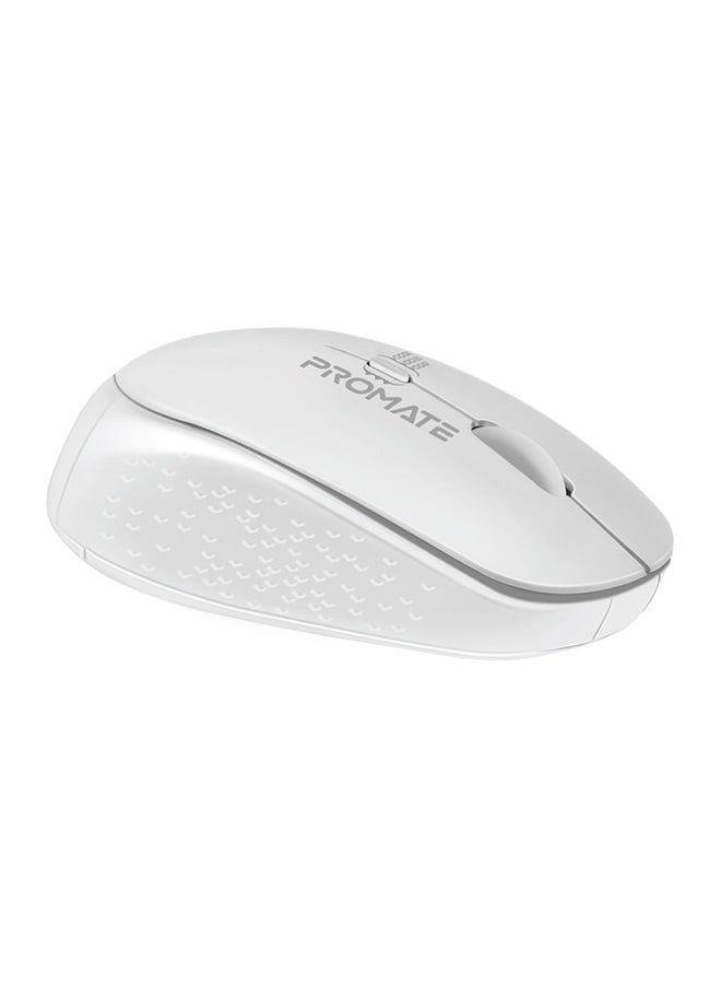 PROMATE Promate 2.4G Wireless Mouse, Professional Precision Tracking Comfort Grip Mouse with USB Nano Receiver, 10m Range, 800/1200/1600 DPI Switch and 4 Functional Buttons for Mac OS, Windows, Tracker White  - Image 1