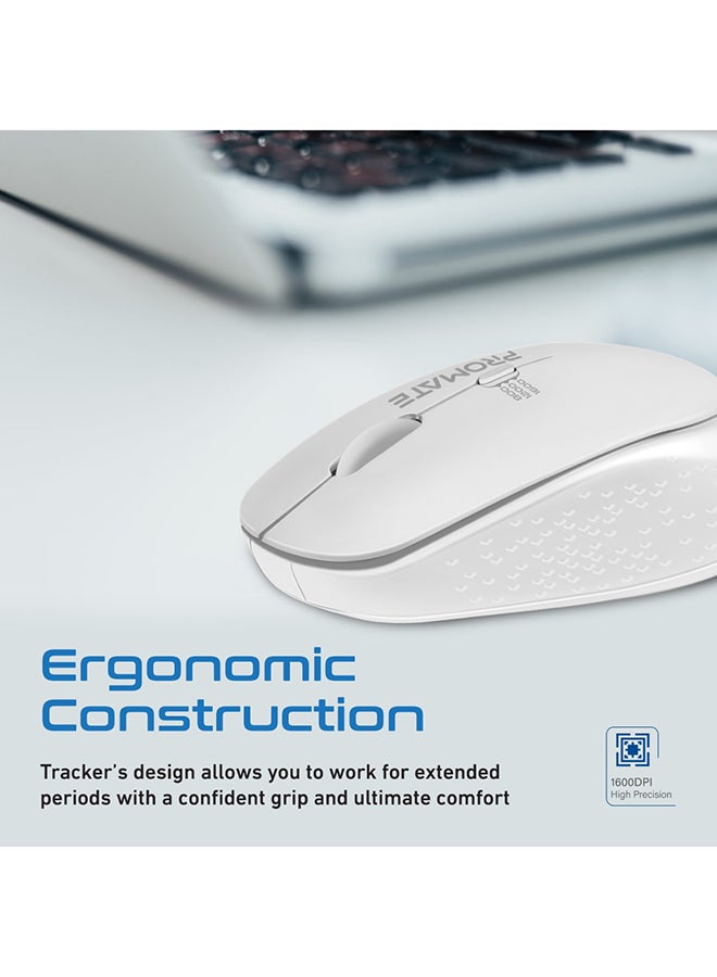 PROMATE Promate 2.4G Wireless Mouse, Professional Precision Tracking Comfort Grip Mouse with USB Nano Receiver, 10m Range, 800/1200/1600 DPI Switch and 4 Functional Buttons for Mac OS, Windows, Tracker White  - Image 4