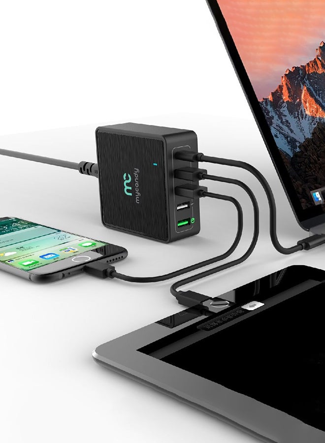MYCANDY 60W 5-Port Usb And Type C Desktop Charger Black  - Image 4
