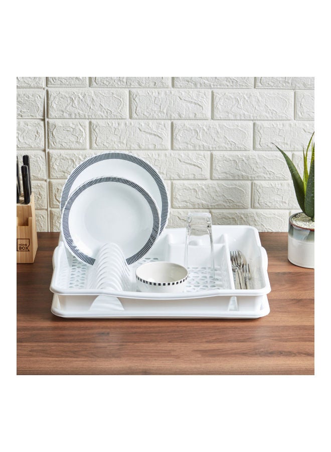 Home Box Spectra Large Dish Rack With Tray White 47x37x8cm - Image 1