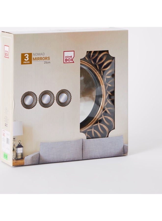 Home Box 3-Piece Mirror Set Gold 2 x 25cm  - Image 2
