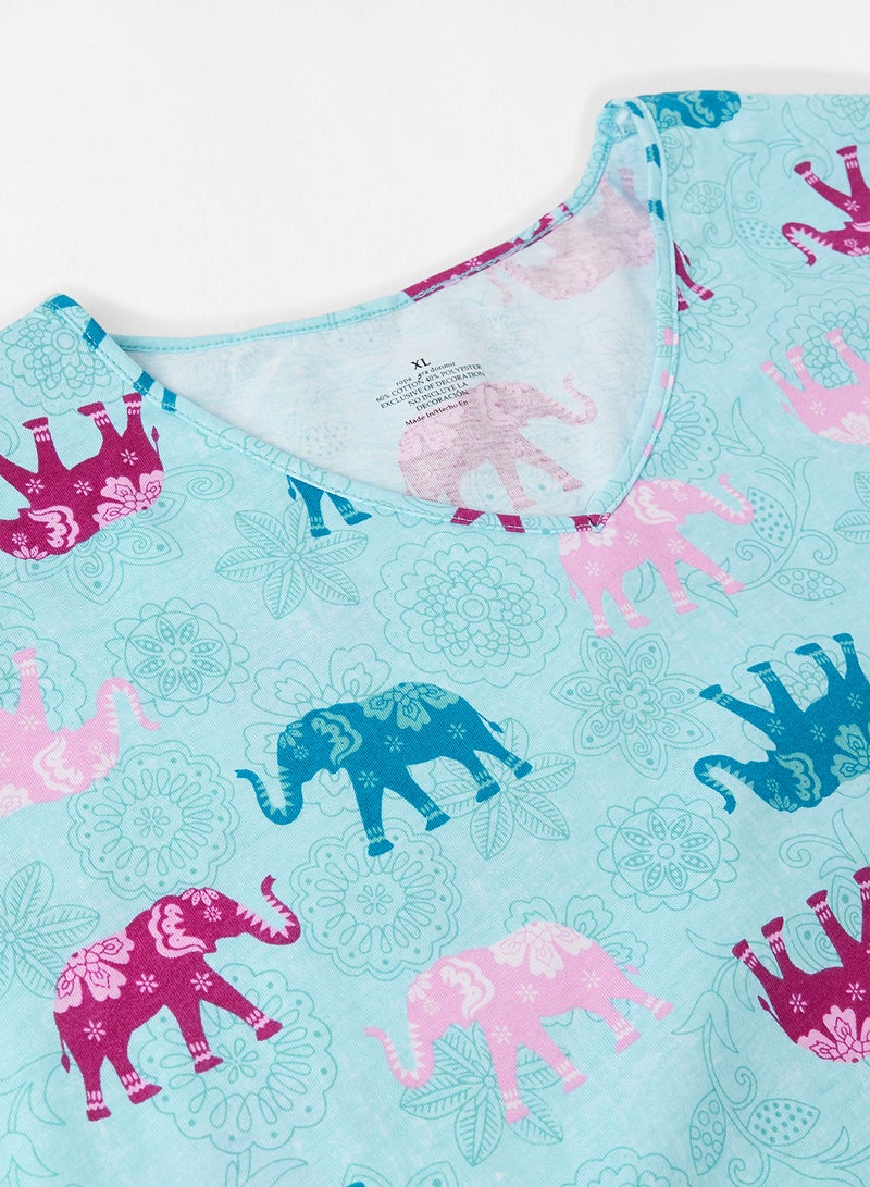 Anaqa - Pack Of 2 Top And Pyjama Set Blue - Image 1