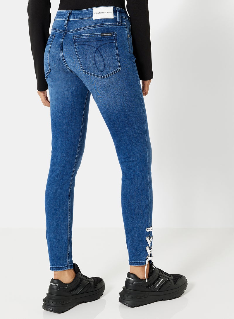 Calvin Klein Jeans - Mid Rise Skinny Jeans Blue - Image 1