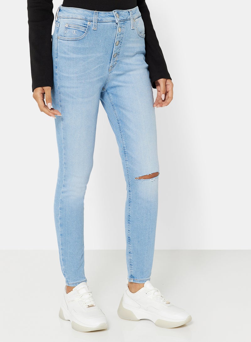 Calvin Klein Jeans - High-Rise Super Skinny Jeans Denim Light - Image 1