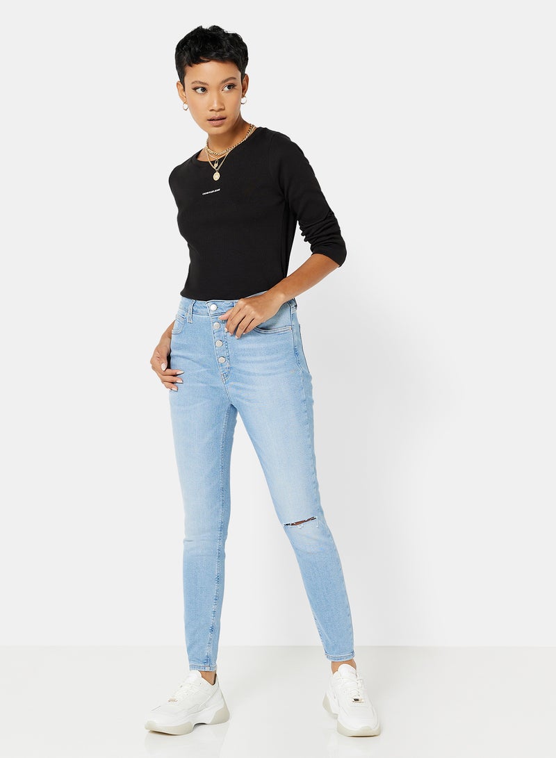 Calvin Klein Jeans - High-Rise Super Skinny Jeans Denim Light - Image 1