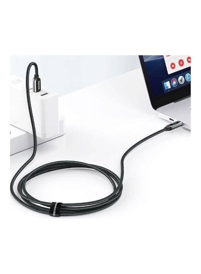 USB C 100W Cable LED Display USB Type C Cable For iPhone 15 Pro/Max,Plus,iPad Pro, MacBook, Xiaomi 10,Huawei, Samsung 5A Fast Charging Charger USBC USB-C Data Cable Type-C Wire Cord (2M,Black) Black