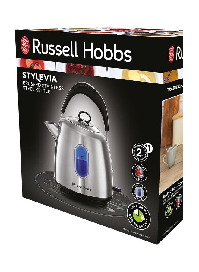Russell Hobbs - 2200W Traditional 1.5L Electric Kettle Brushed Stainless Steel, Pull-Off Lid, Perfect Pour Spout, 360-Degree Rotational Base 1.5 L 2200 W 28130 Silver - Image 1