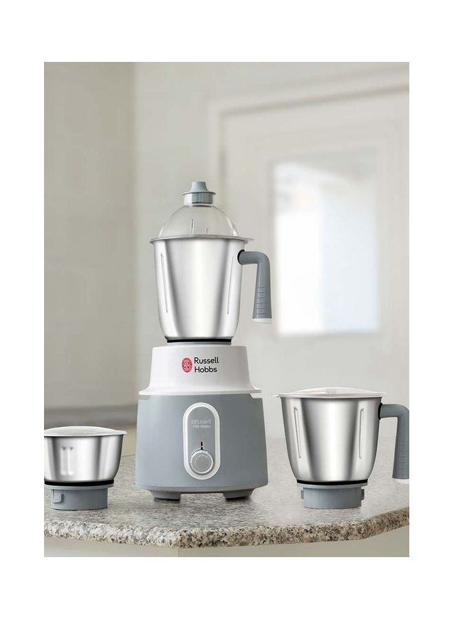 Russell Hobbs - 3-In-1 Mixer Grinder 750W, Multifunctional Grinder with Stainless Steel, 3 Speed, Perfect for Dry & Wet Fine Grinding, Mixing & Juicing 1.5 L 750 W MG42506 White/Grey - Image 1