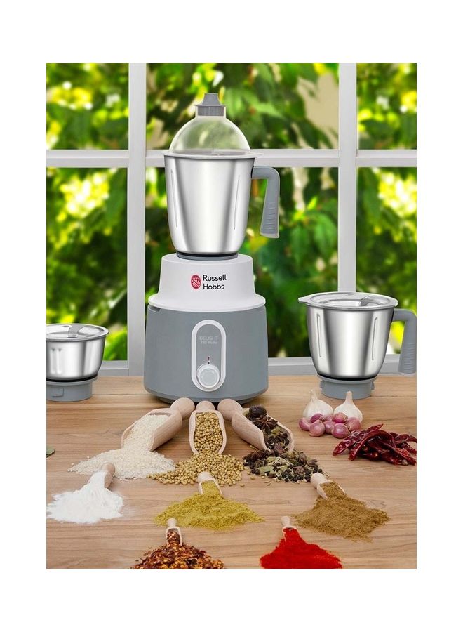 Russell Hobbs - 3-In-1 Mixer Grinder 750W, Multifunctional Grinder with Stainless Steel, 3 Speed, Perfect for Dry & Wet Fine Grinding, Mixing & Juicing 1.5 L 750 W MG42506 White/Grey - Image 1