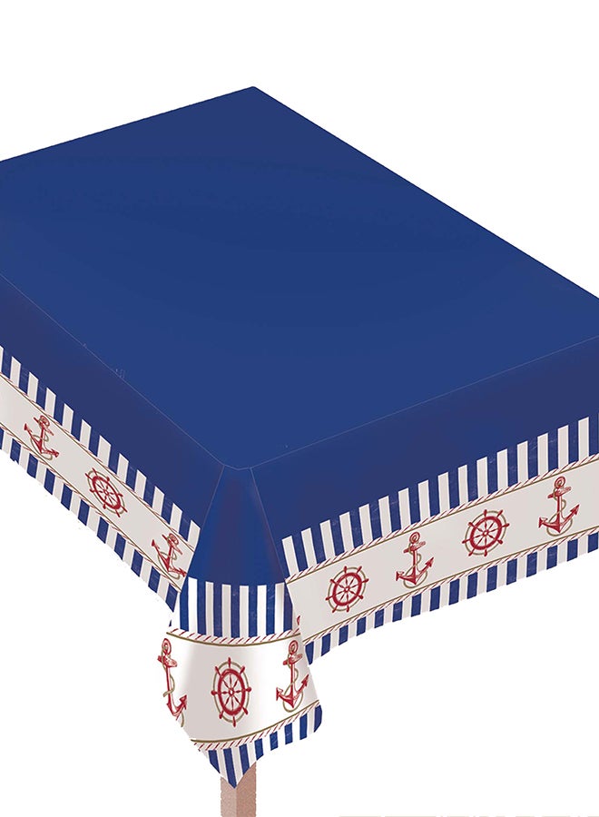 Amscan Anchors Aweigh Nautical Table Cover 90x52inch Rectangular, Birthday Party Decorations 90x52inch - Image 2