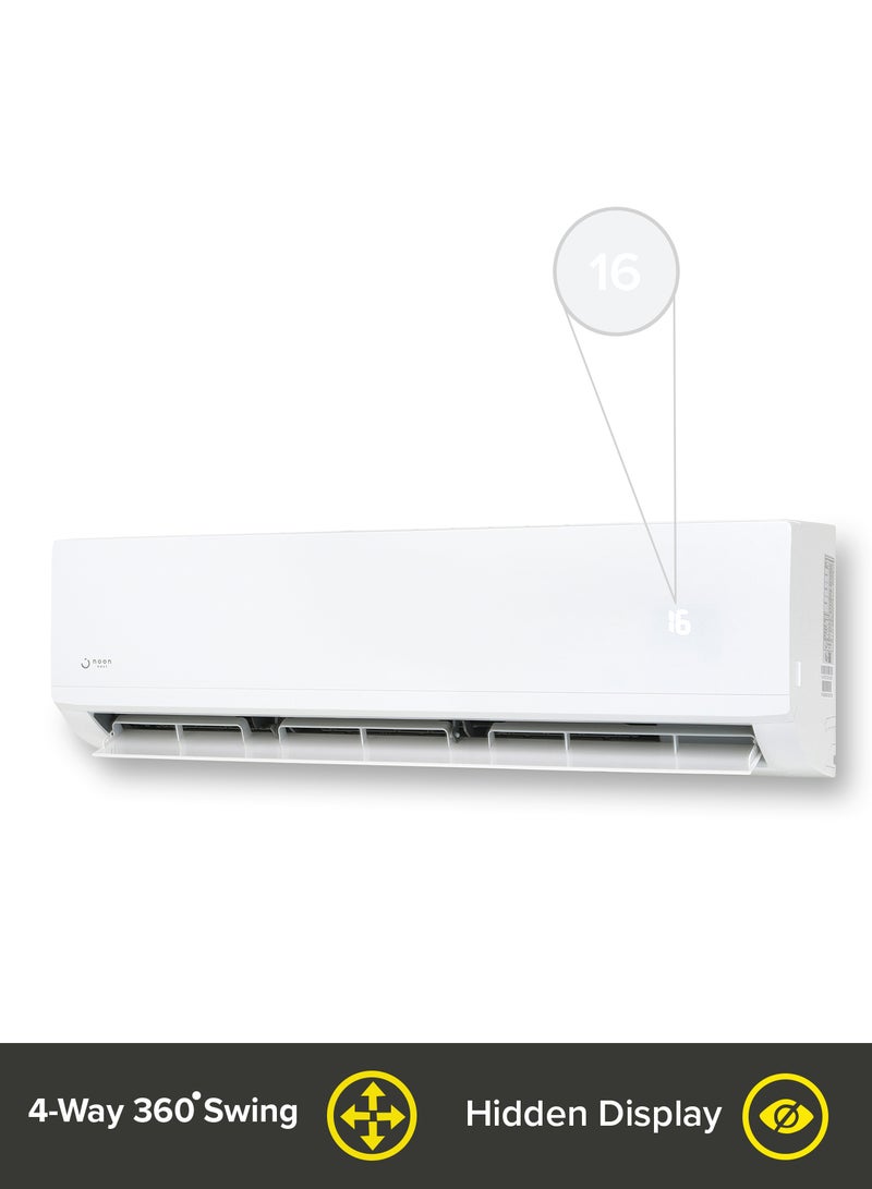 Noon East - Split Air Conditioner - 1 Ton 12000 BTU/ H - With Cooling Split AC Operation And HEPA Filteration air_conditioner White - Image 1
