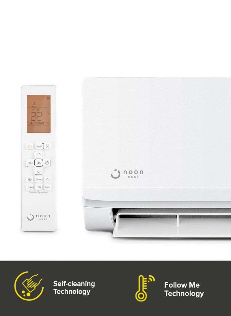 Noon East - Split Air Conditioner - 1 Ton 12000 BTU/ H - With Cooling Split AC Operation And HEPA Filteration air_conditioner White - Image 1