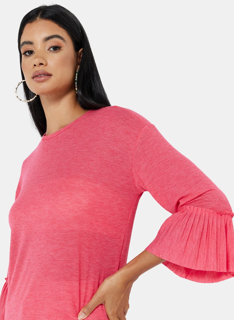 VERO MODA - Jakuri Longline Knitted Tunic Pink - Image 1