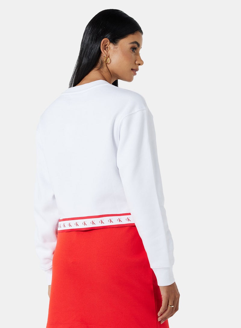Calvin Klein Jeans - Monogram Tape Sweatshirt Bright White - Image 1