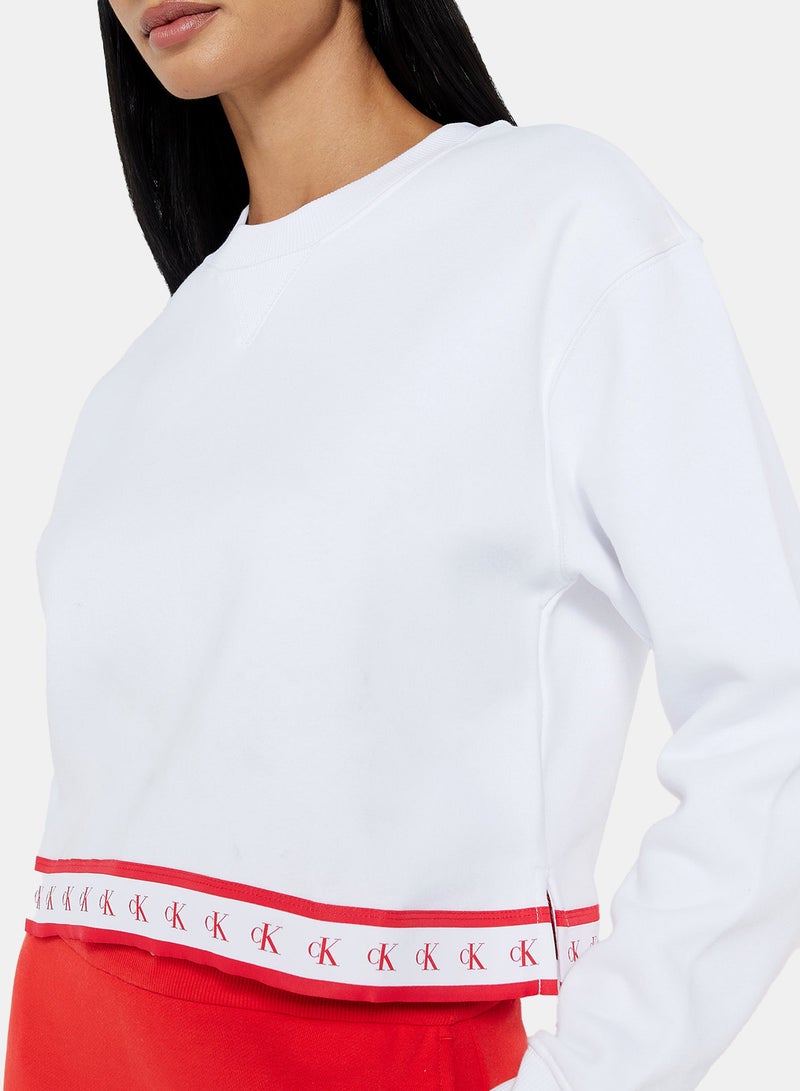 Calvin Klein Jeans - Monogram Tape Sweatshirt Bright White - Image 1