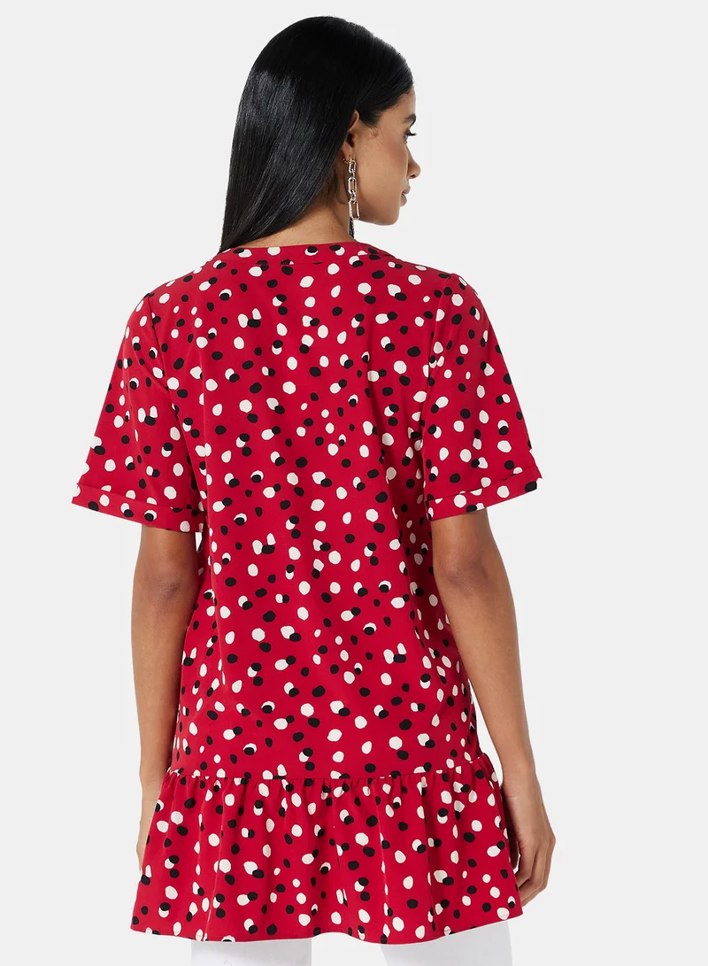 LABEL RAIL Polka Dot Tunic Dress