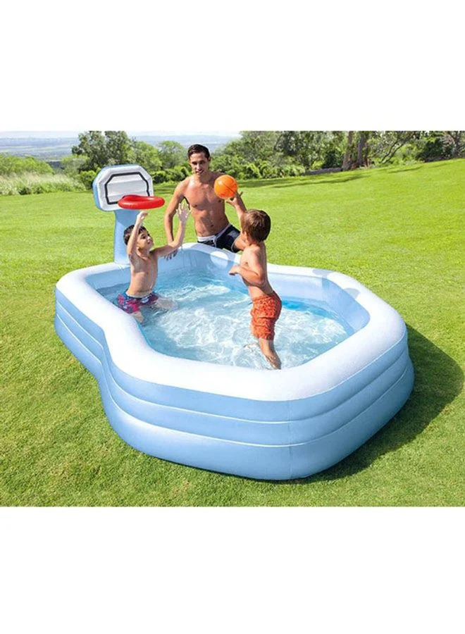 INTEX Swim Center Shoot in' Hoops Inflatable Family Pool 257x188x135cm