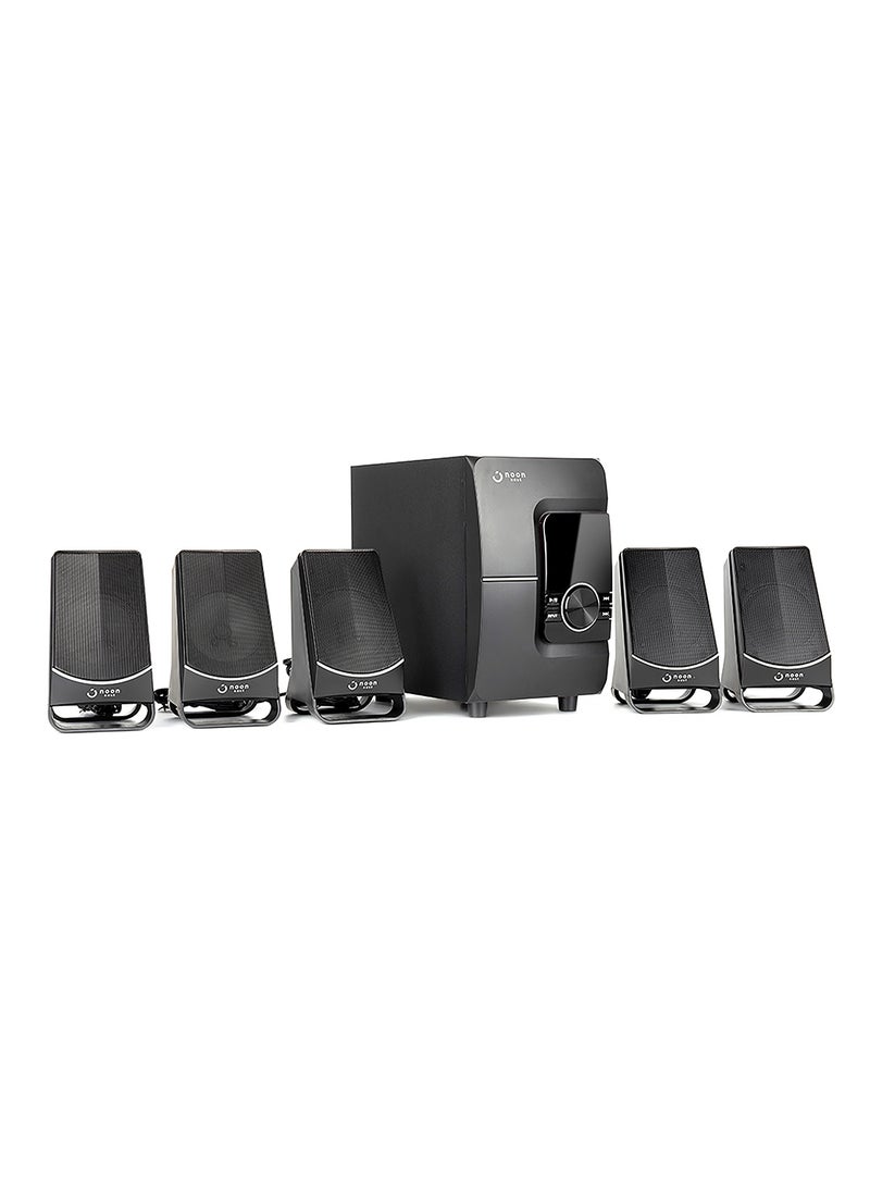 Noon East - Groove 5.1 Multimedia Bluetooth Home Theater Speaker - With 45 W Output, Display, Remote Control, USB Playback EM-5190FST Black Groove 5.1 - Image 1