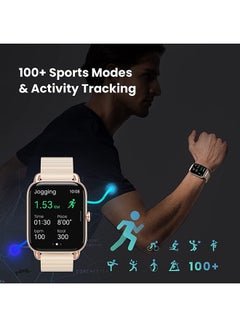 Haylou RS4 Plus Smartwatch Retina AMOLED HD Display 105 Sports Mode SpO2 Heart Rate Metal Magnetic strap Gold  - Image 4