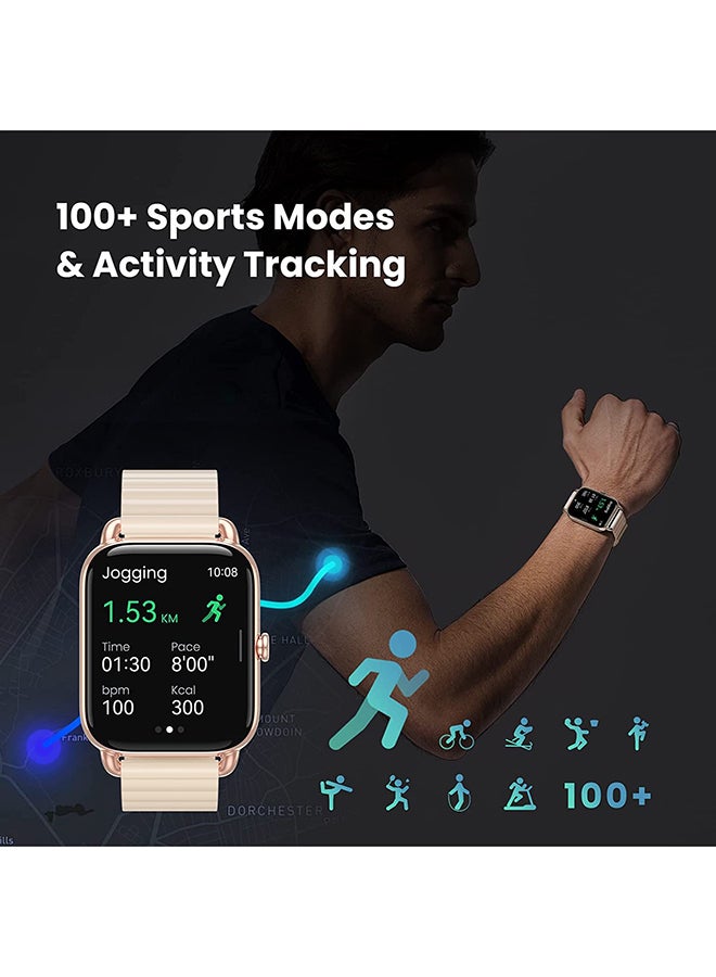 Haylou RS4 Plus Smartwatch Retina AMOLED HD Display 105 Sports Mode SpO2 Heart Rate Metal Magnetic strap Gold  - Image 4