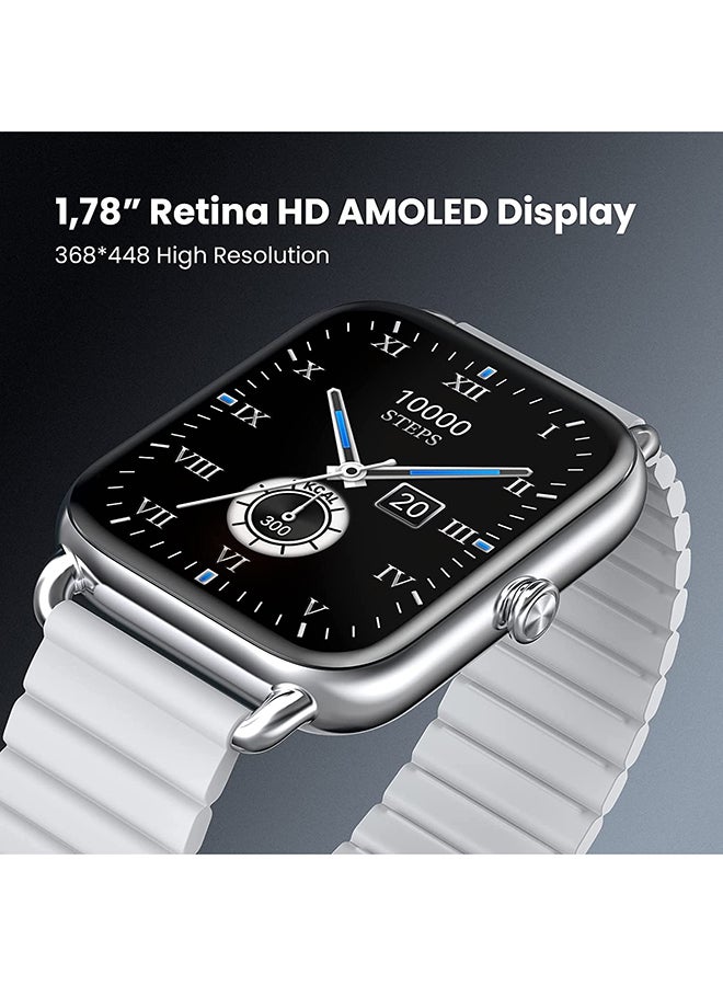 Haylou - RS4 Plus Smartwatch Retina AMOLED HD Display 105 Sports Mode SpO2 Heart Rate Metal Magnetic strap Silver - Image 1