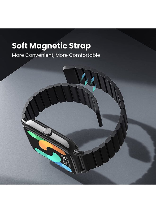 هايلو ساعة ذكية RS4 بلس بشاشة AMOLED ريتينا بدقة عالية الوضوح بـ105 وضع رياضي وقياس معدل ضربات القلب ومستوى تشبع الأكسجين في الدم مع سوار مغناطيسي معدني أسود - Image 4