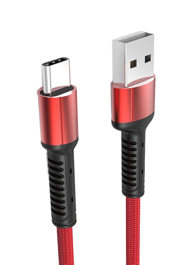 كابل باور لاين+ من USB-C إلى USB 3.0 أحمر وأسود