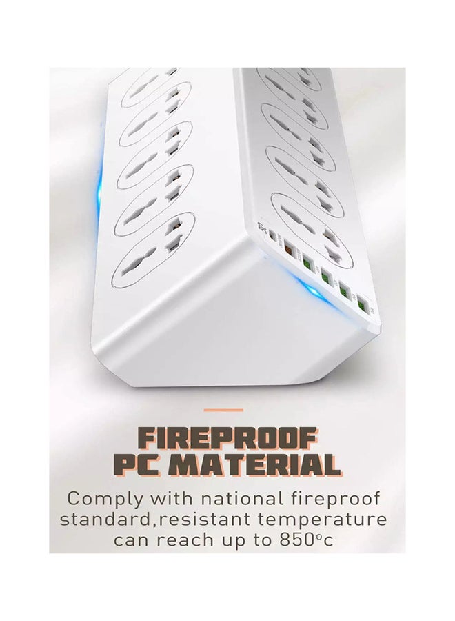 Power Strip with 10-Outlet Surge Protector Power Sockets 6 USB Ports 32W PD+QC Fast Charging Adapter Sockets 2-meter Heavy-Duty Power Extension Cord White 36 × 9 × 9cm - v1653654164/N48668485A_8