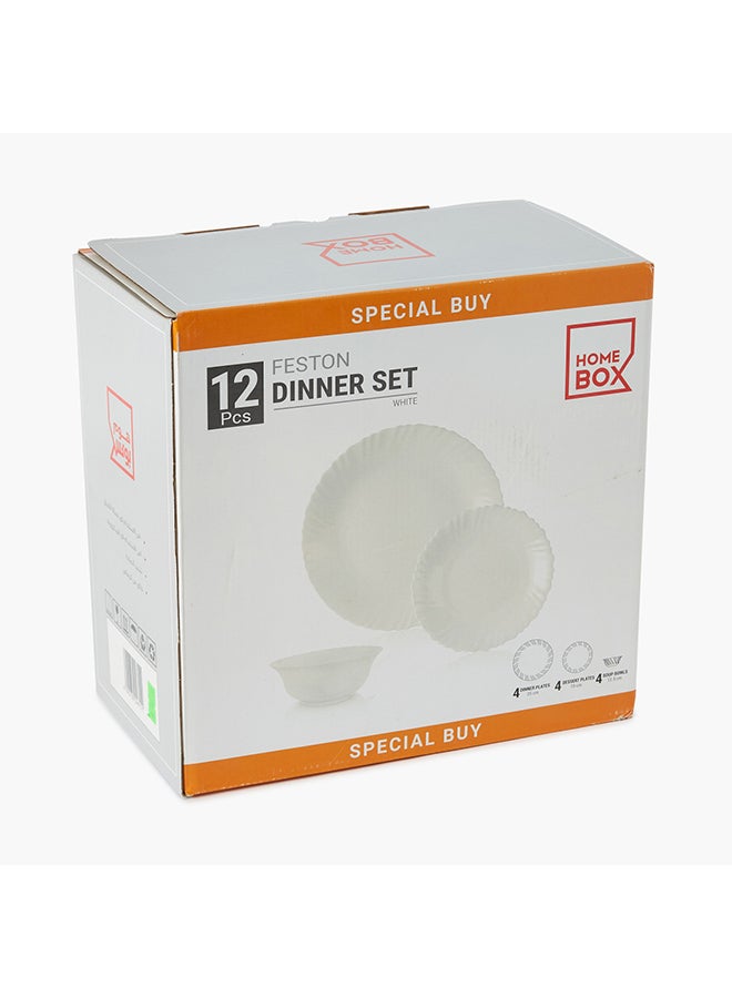 Home Box - Feston 12-Piece Opalware Dinner Set White - Image 1