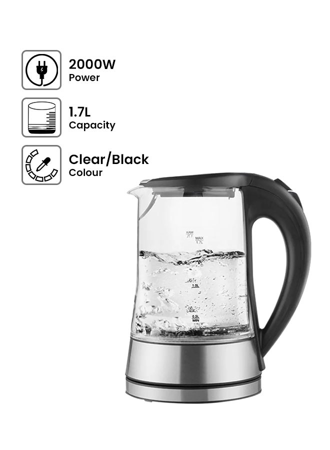 ALSAIF-ELEC Electric Kettle 1.7L With Almufarrej Arabic Coffee Cup Set 1.7 L 2000 W S7098-B168 Clear/Black - Image 1
